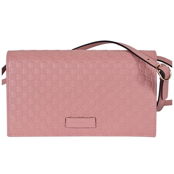Gucci Handbags - Gucci Micro GG Guccissima Pink Leather Crossbody / Wallet (GUC)